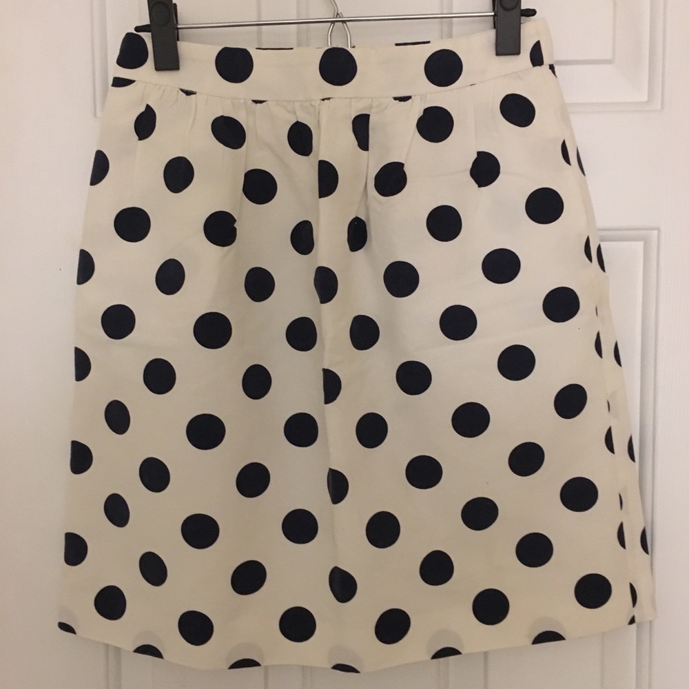Navy polka dot skirt
